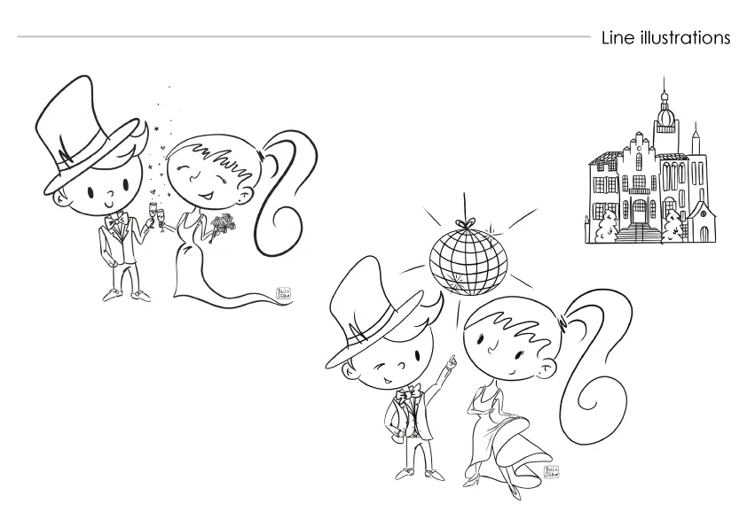 Persoonlijke illustratie op maat - bruiloft - Bella Design Studio